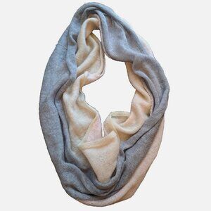 Ralph Lauren Mohair Blend Loop Scarf Pastel Pink Gray Infinity Scarf